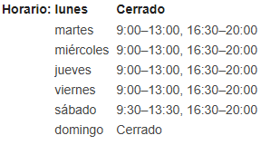 Horario Baked by Alba
