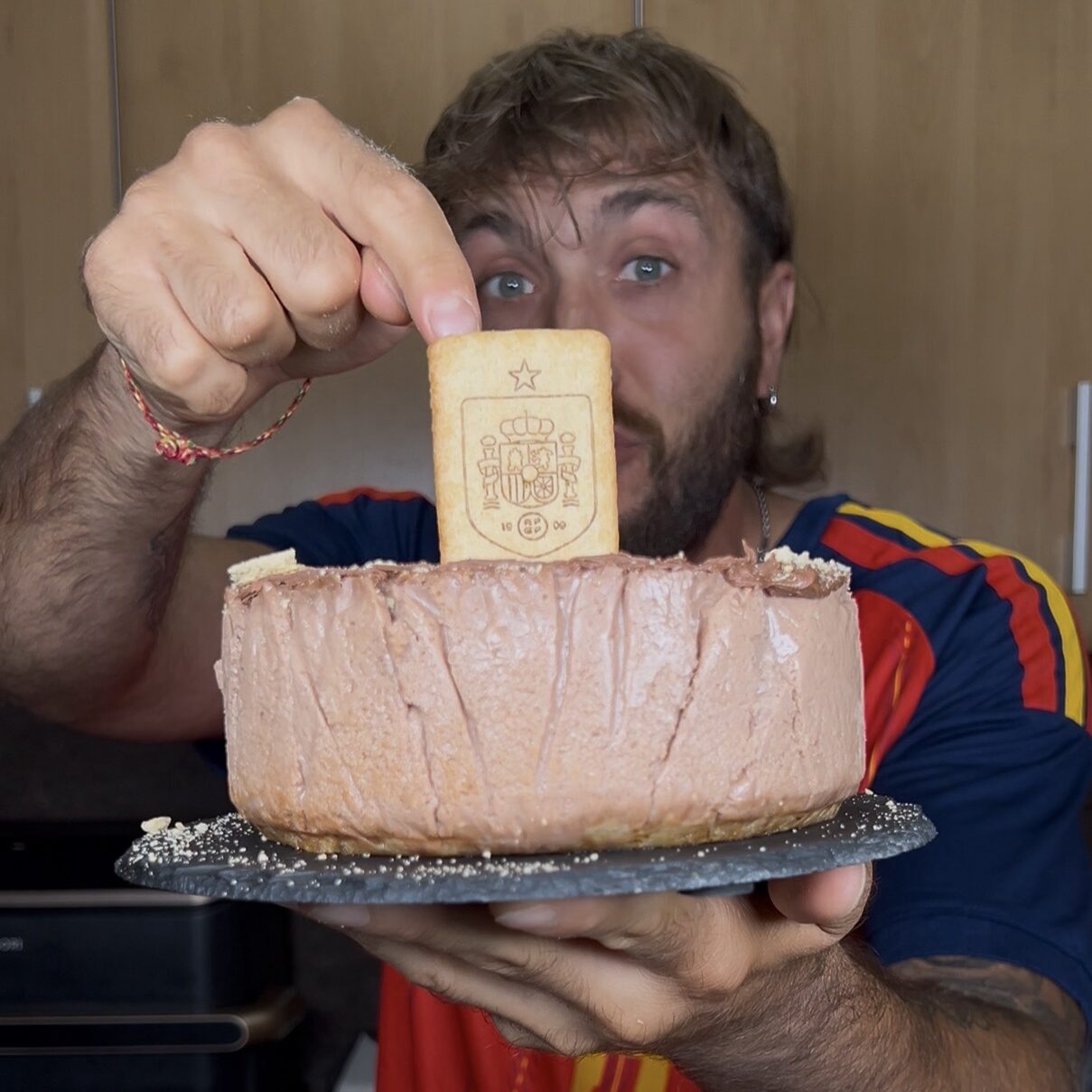 La cheesecake del mundial: cheesecake de chocolate Nestlé con galletas Tosta Rica