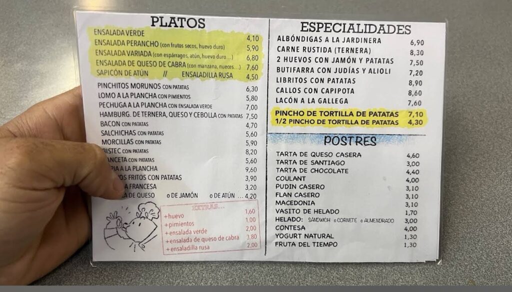 restaurante perancho menú