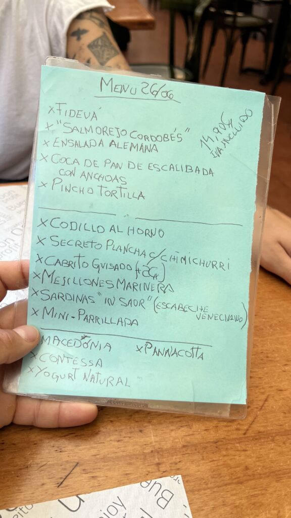 menú del día del Restaurant Ca l'Anglés